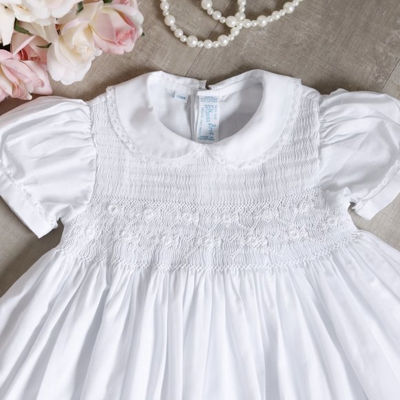 RARE White Heirloom Smocked Dress Feltman Brothers Special Occasion Like New - Picture 2 of 6